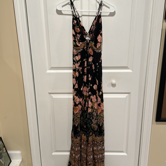 FREE PEOPLE SUNDOWN CUTOUT WIDE LEG FLORAL PRINTED JUMPSUIT - Picture 7 of 7
